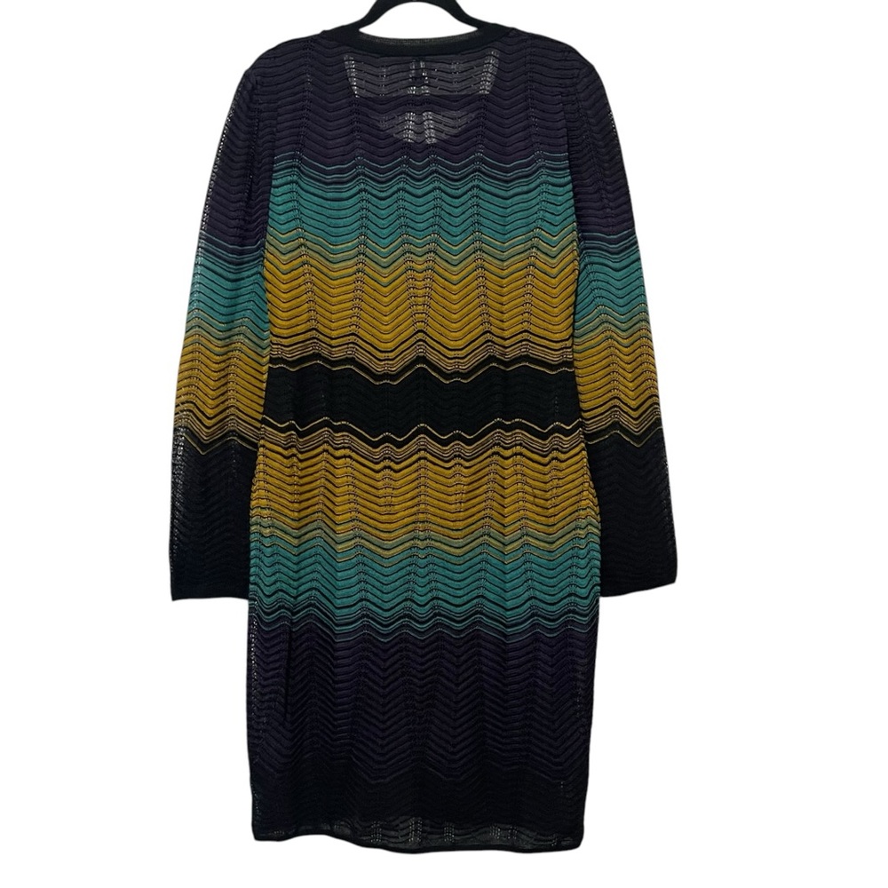 M Missoni Multicolored Wave Texture Knit Long Sleeve Dress Size M - Picture 9 of 13